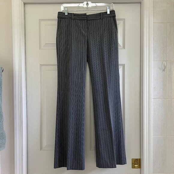 Express Design Studio Editor Gray Stripe Work Dress Pants Size 2 - Picture 1 of 3